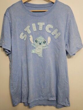 Disney Stitch Tie-Dye Graphic Tee, Blue, Unisex/Men's Large